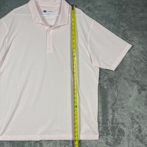 Onward Reserve Performance Stretch Polo Mens XXL 2XL Pink Striped Shirt - Picture 3 of 7